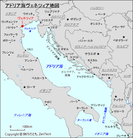 アドリア海ヴェネツィア地図