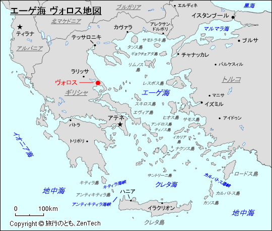 エーゲ海 ヴォロス地図