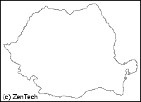 国境と海岸線のみルーマニア白地図