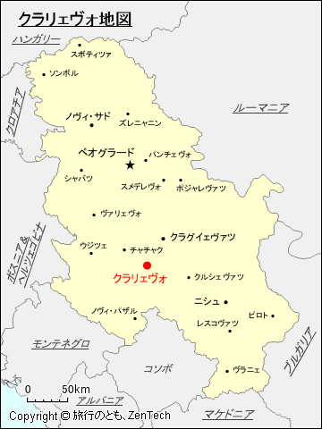 クラリェヴォ地図