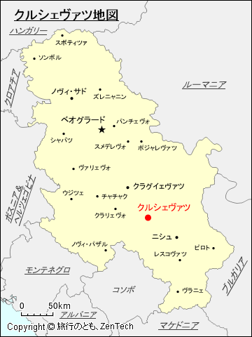 クルシェヴァツ地図