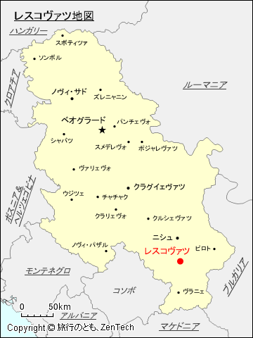 レスコヴァツ地図