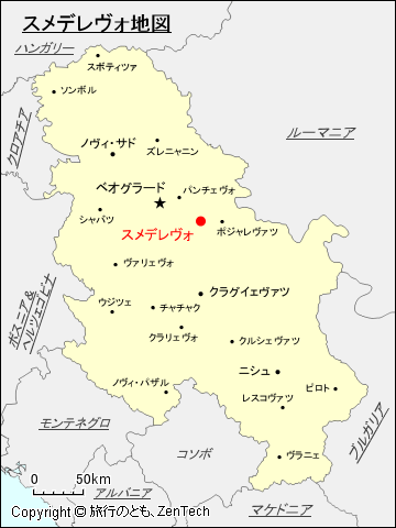 スメデレヴォ地図