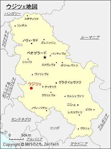 ウジツェ地図