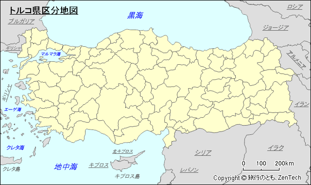 トルコ県区分地図