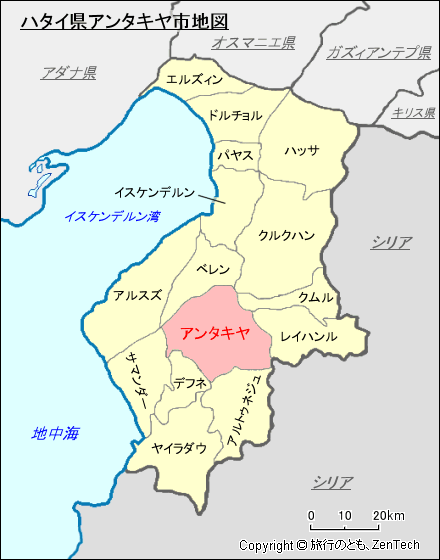ハタイ県アンタキヤ市地図