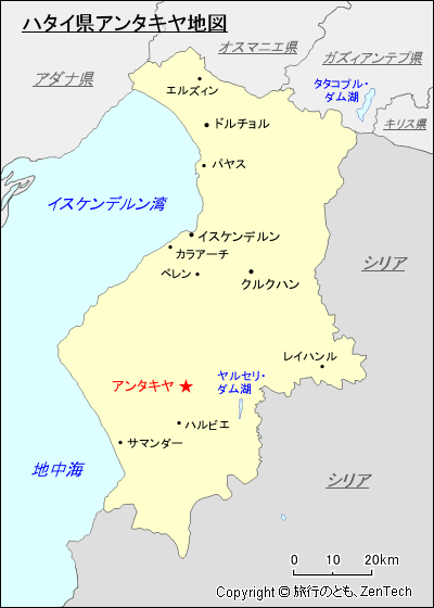 ハタイ県アンタキヤ地図