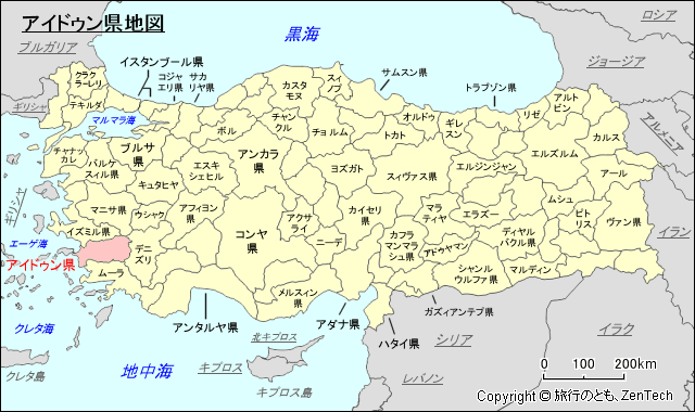 アイドゥン県地図