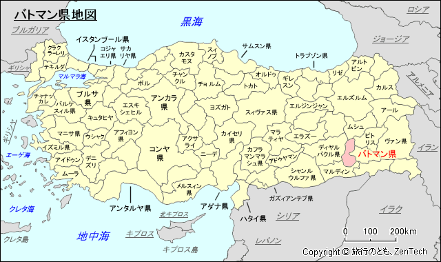 バトマン県地図