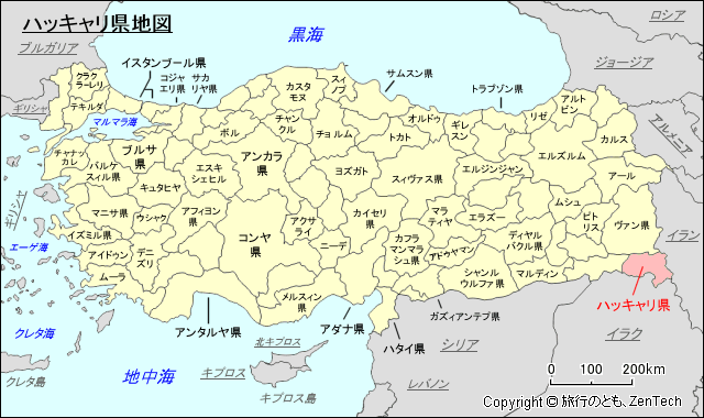 ハッキャリ県地図