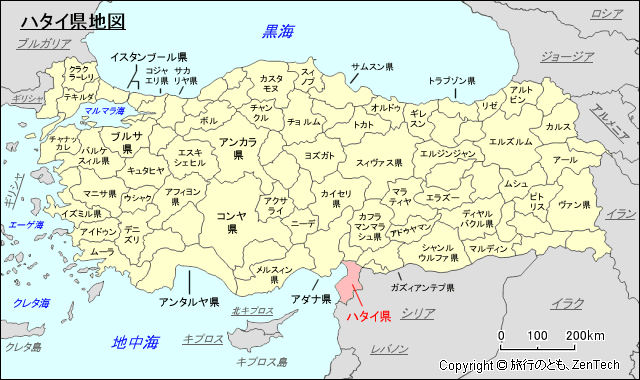 ハタイ県地図