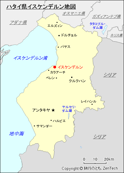 ハタイ県イスケンデルン地図