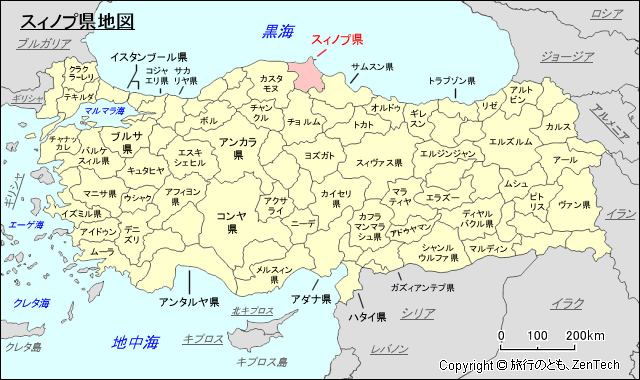 スィノプ県地図