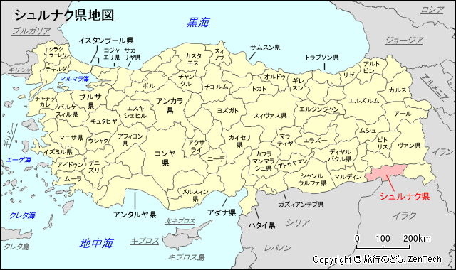 シュルナク県地図
