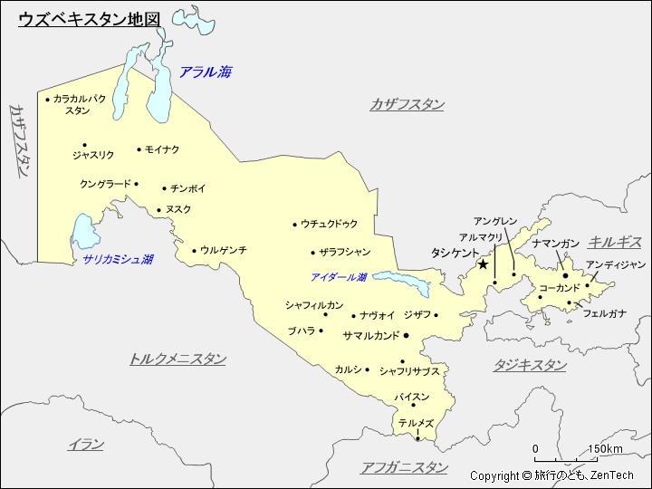 ウズベキスタン地図