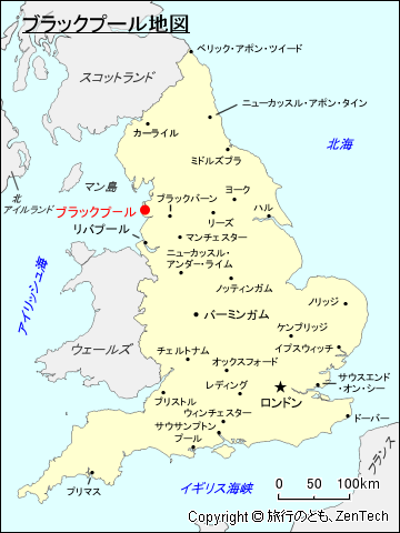 イングランド・ブラックプール地図