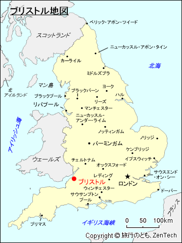 イングランド・ブリストル地図
