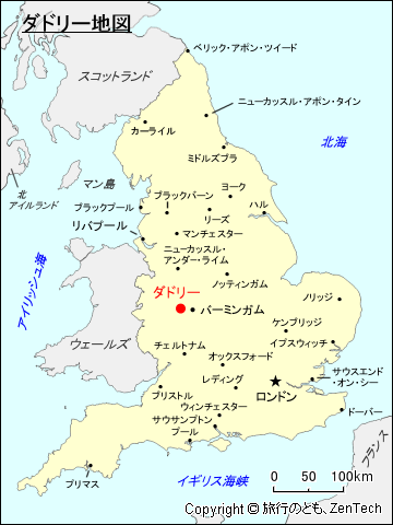 イングランド・ダドリー地図