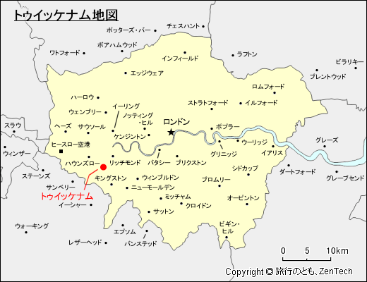トゥイッケナム地図