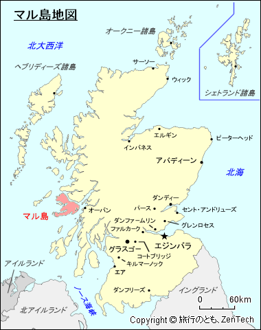 スコットランド マル島地図