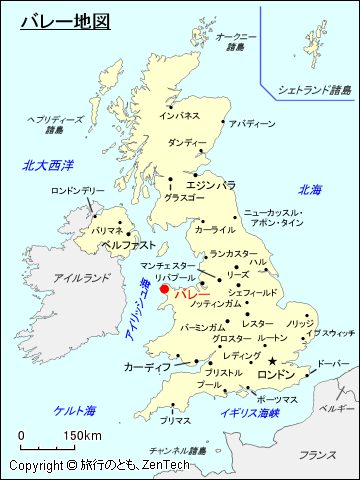 イギリスにおけるバレー地図