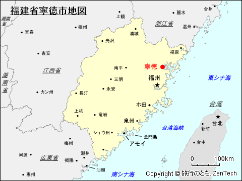 福建省寧徳市地図