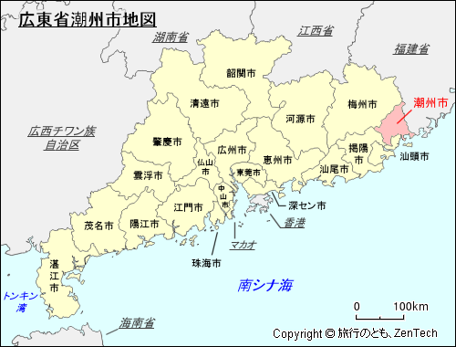広東省潮州市地図