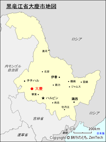 黒竜江省大慶市地図