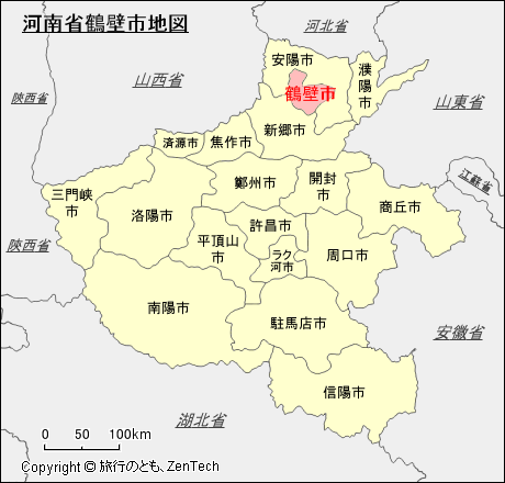 河南省鶴壁市地図