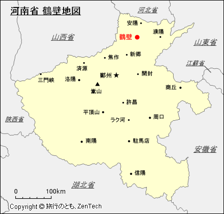 河南省 鶴壁地図
