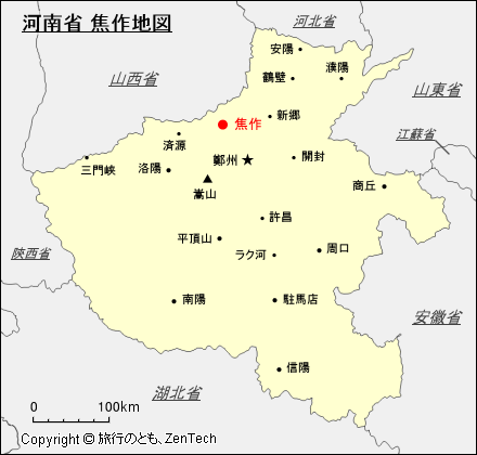 河南省 焦作地図