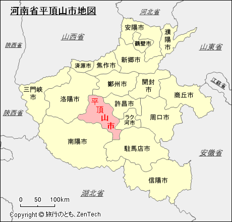 河南省平頂山市地図