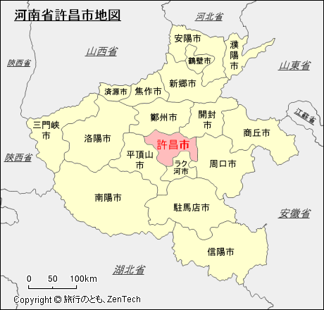 河南省許昌市地図