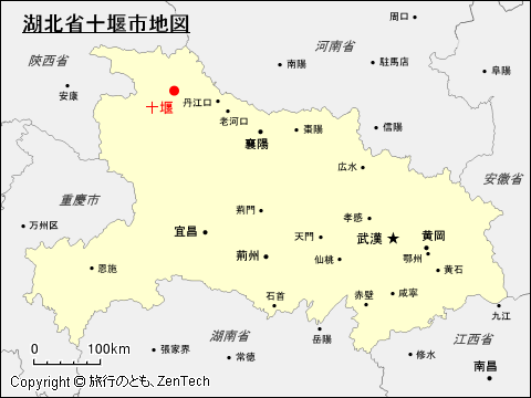 湖北省十堰市地図