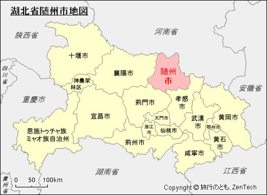 湖北省随州市地図