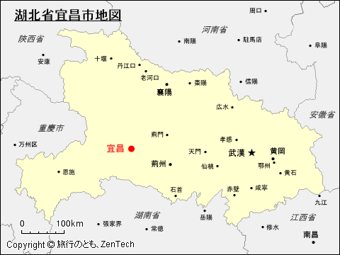 湖北省宜昌市地図