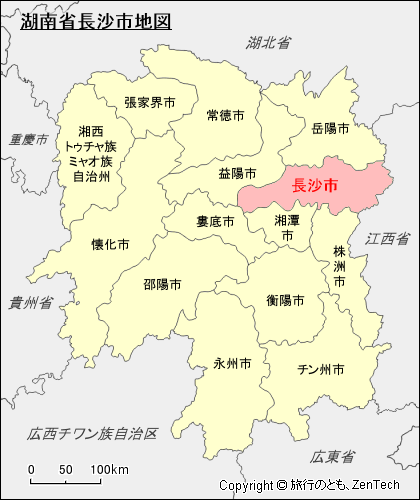 湖南省長沙市地図