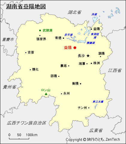 湖南省 益陽地図
