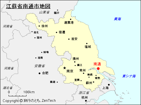 江蘇省南通市地図