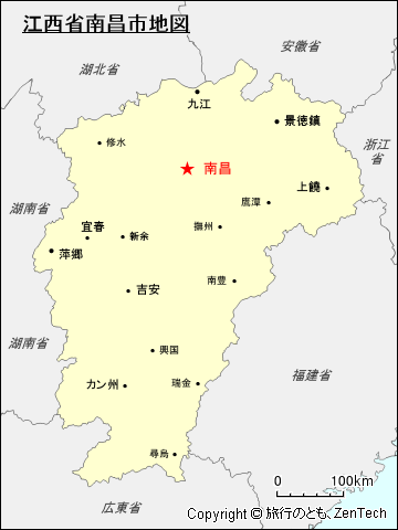 江西省南昌市地図