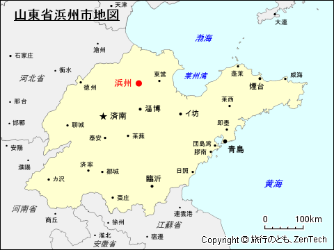 山東省浜州市地図