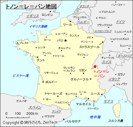 トノン＝レ＝バン地図