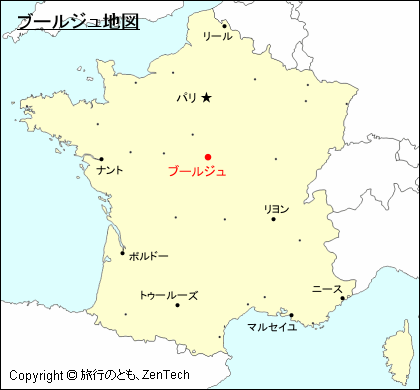 フランスにおけるブールジュ地図