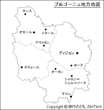 ブルゴーニュ地方地図