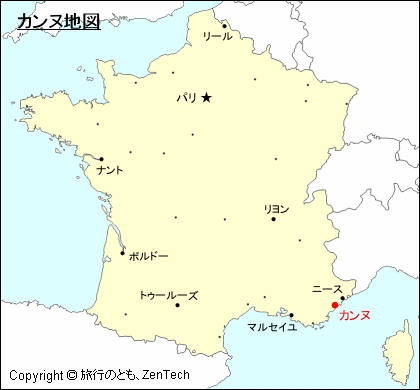 フランスにおけるカンヌ地図