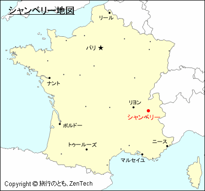 フランスにおけるシャンベリー地図