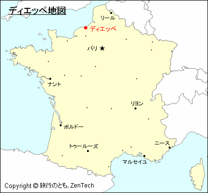 フランスにおけるディエッペ地図