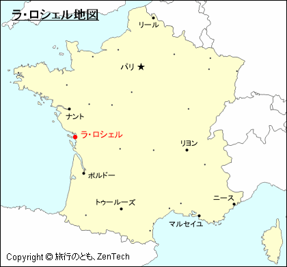 フランスにおけるラ・ロシェル地図