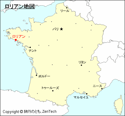 フランスにおけるロリアン地図