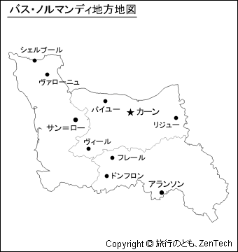 バス・ノルマンディ地方地図